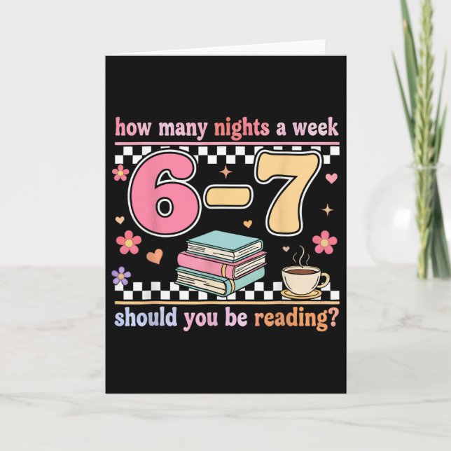 Rolig Six Seven 6 7 Meme Lärar Design Läsning 6- Kort (Framsida)