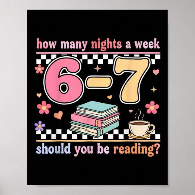 Rolig Six Seven 6 7 Meme Lärar Design Läsning 6- Poster (Framsidan)