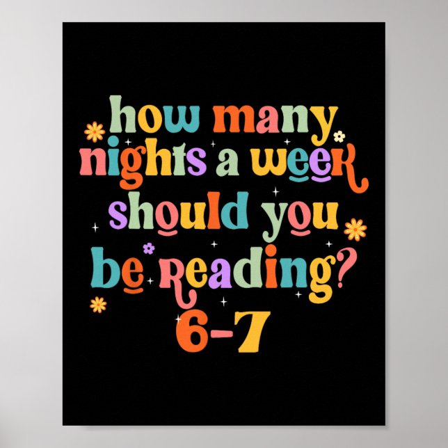 Rolig Six Seven 6 7 Meme Lärar Design Läsning 6- Poster (Framsidan)