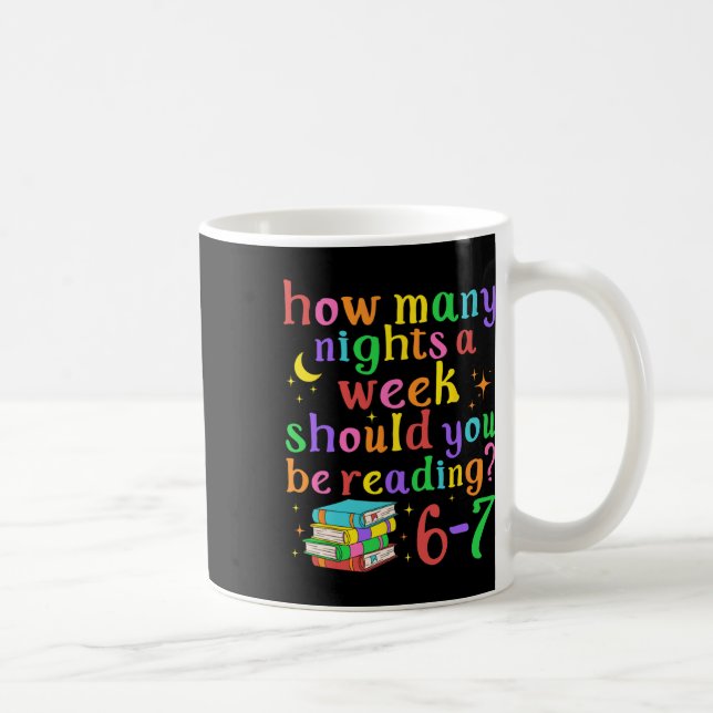 Rolig Six Seven 6 7 Meme Lärare Design Läsning 6- Kaffemugg (Höger)