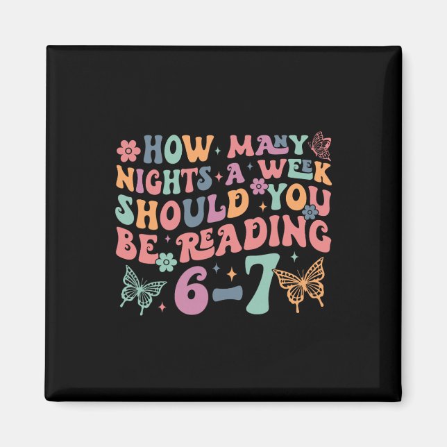 Rolig Six Seven 6 7 Meme Lärare Design Läsning 6- Magnet (Framsidan)