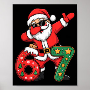 Rolig Six Seven 6 7 Meme Santa Dab Jul Dabbi Poster