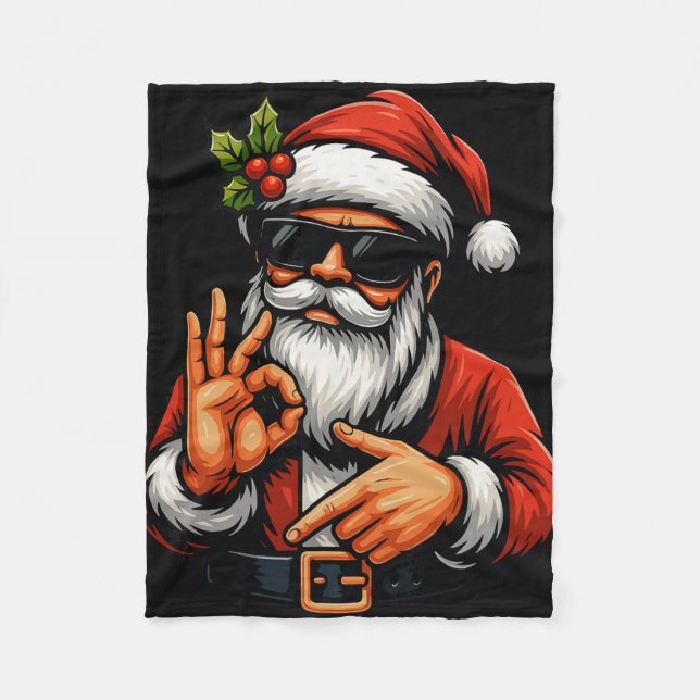 Rolig Six Seven 6 7 Meme Santa Jul Tröja Män Fleecefilt (Framsidan)
