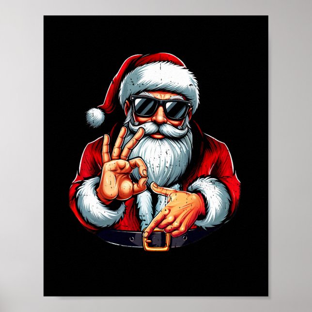 Rolig Six Seven 6 7 Meme Santa Jul Tröja Män Poster (Framsidan)