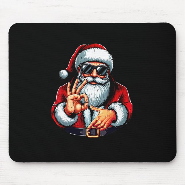 Rolig Six Seven 6 7 Meme Santa jultröja män Musmatta (Framsidan)