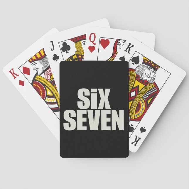 Rolig Six Seven 6 7 Meme-sats Casinokort (Baksidan)