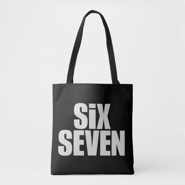 Rolig Six Seven 6 7 Meme som säger Tygkasse (Framsida)