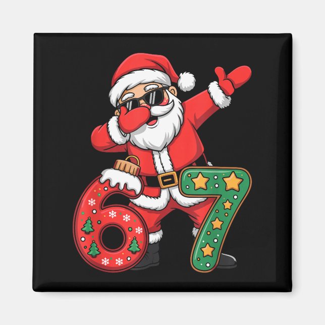 Rolig Six Seven 6 7 Meme Tomte Dab Jul Dabbi Magnet (Framsidan)