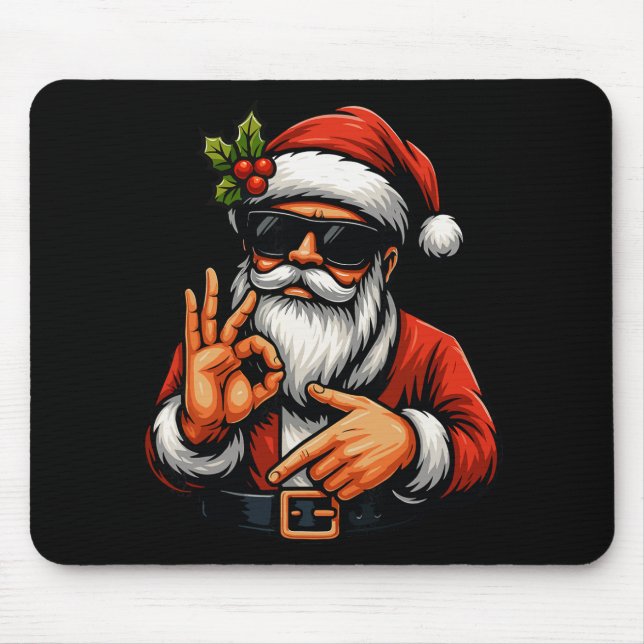 Rolig Six Seven 6 7 Meme Tomte Julskjorta Män Musmatta (Framsidan)
