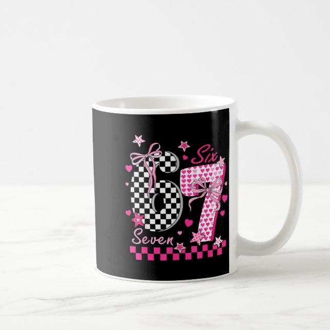Rolig Six Seven Coquette 6 7 Meme Män Kvinnor Vale Kaffemugg (Höger)