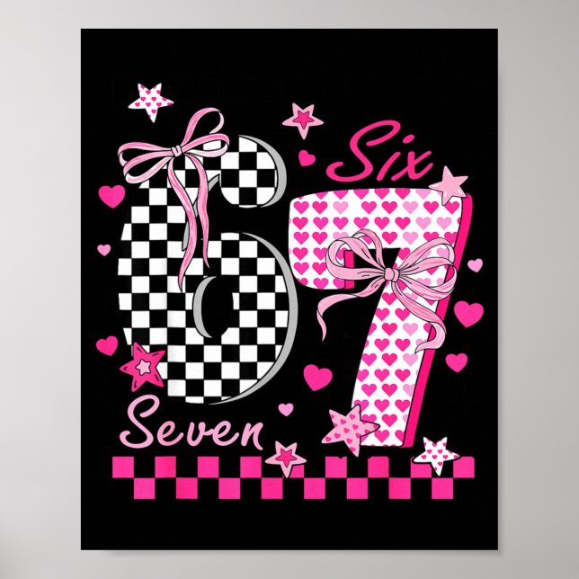 Rolig Six Seven Coquette 6 7 Meme Män Kvinnor Vale Poster (Framsidan)