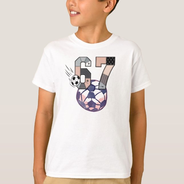 Rolig Six Seven Fotboll T Shirt (Framsida)