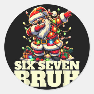 Rolig Six Seven Jul 6-7 Meme Tomte 6 7 Six S Runt Klistermärke
