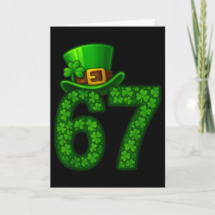 Rolig Six Seven Meme 67 St Patricks Day Shamrocks Kort