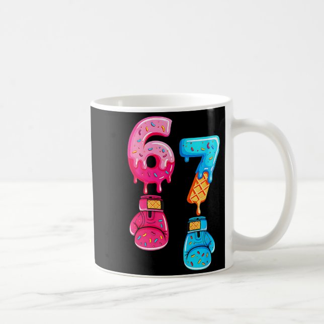 Rolig Six Seven Meme Glass Isglass Drip 67 Boxning Kaffemugg (Höger)