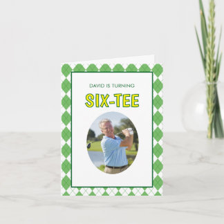 Rolig Six-tee Golf 60-årsdag Inbjudan