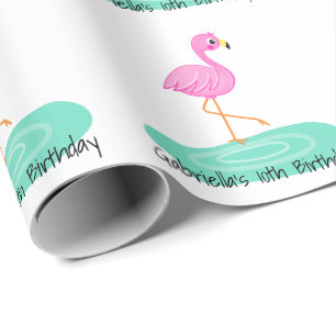 Rolig sjal för Flamingofödelsedaggåva Presentpapper