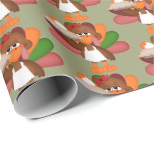 Rolig sjal för party för thanksgivingpajkalkon presentpapper
