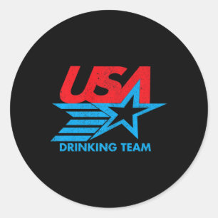 Rolig självständighetsdag T-shirt Usa Drickande La Runt Klistermärke