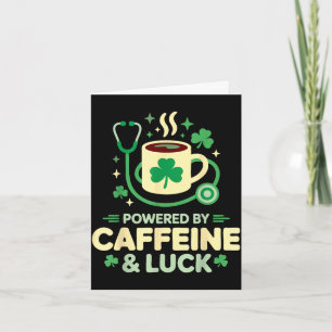 Rolig sjuksköterska driven av kaffe tur st patrick kort