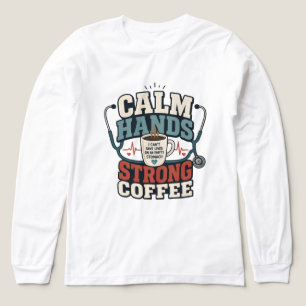 Rolig sjuksköterska kaffefantast T-shirt för vårdp