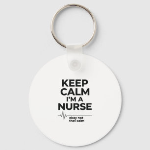 Rolig Sjuksköterska Keep Calm Vintage Gravyr T-Shi Nyckelring