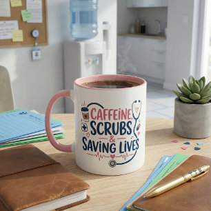Rolig Sjuksköterska Koffein Scrubs Räddar Liv Sjuk Mugg