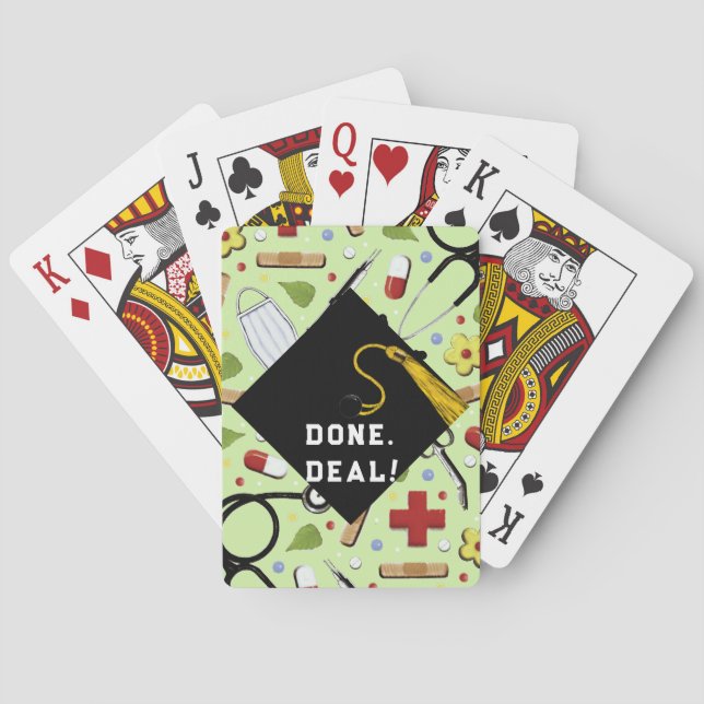 Rolig sjuksköterska sjuksköterskeutbildning examen casinokort (Baksidan)
