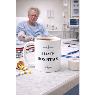 Rolig sjuksköterskekopp Jag hatar sjukhus Anpassad Kaffemugg