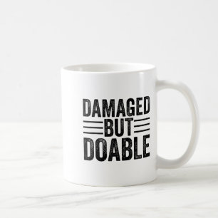 Rolig Skadad Men Görlig Motiverande Skadad Kvinna Kaffemugg