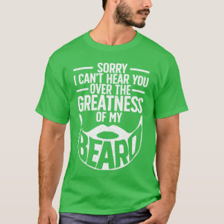 Rolig skäggdesign för män med skägg Ansiktshår Whi T Shirt