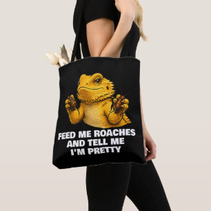Rolig Skäggig Drake Ägare Reptil Ägare Kackerlacko Tygkasse