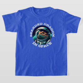 Rolig Skäggig Drakon i Rymden T Shirt