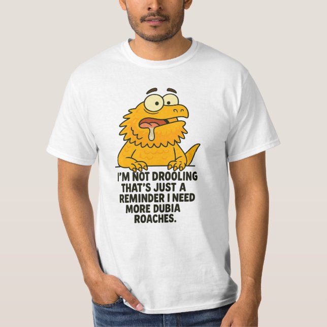 Rolig Skäggig Drakon T Shirt (Framsida)