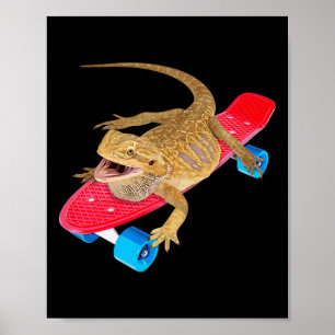 Rolig Skäggig Drakskridsko Pagona Ödla R Poster