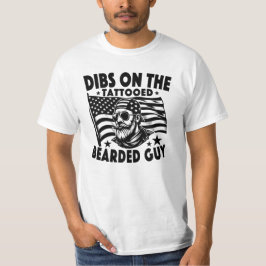 Rolig Skäggig Tatuerad Kille Par Matchande T Shirt