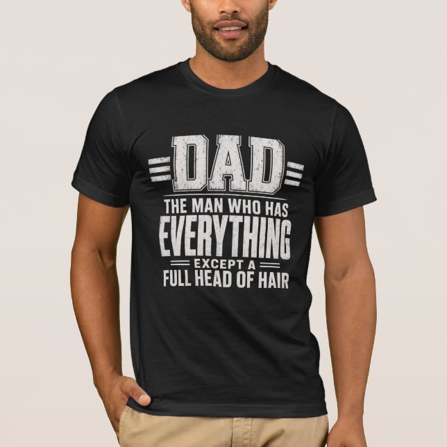 Rolig skallig pappaskämt t shirt (Framsida)