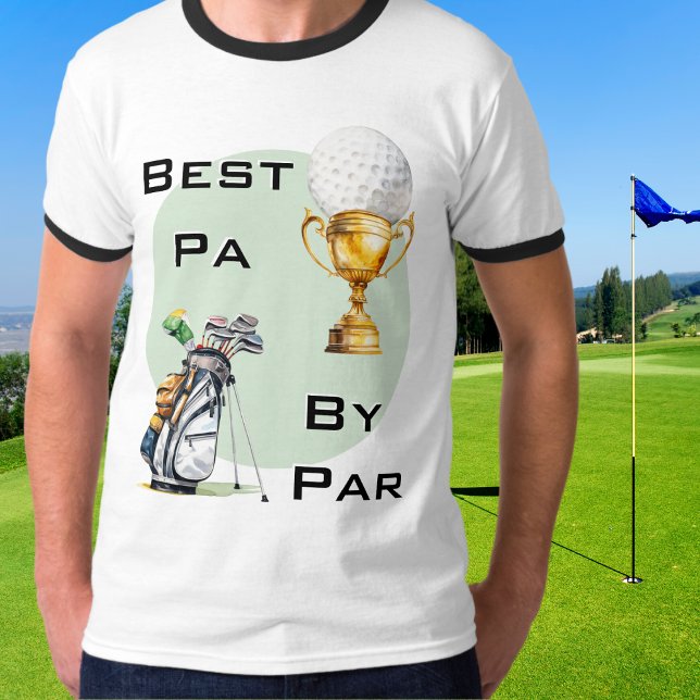 Rolig skämt golf pappa fars dag bästa pappa genom  t shirt (A funny t-shirt with 'Best Pa By Par' caption, ideal for golf lovers on Father's Day)