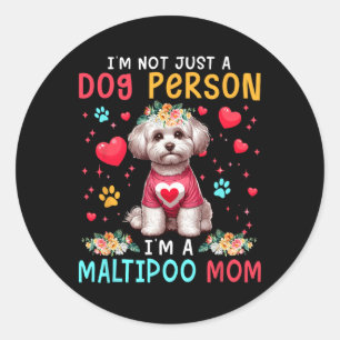 Rolig skämt jag är en Maltipoo-mamma blomster hund Runt Klistermärke
