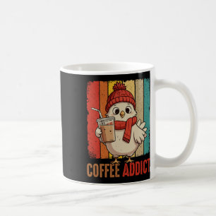 Rolig Skämt Kaffe Älskare Kyckling Dricker Kaffe F Kaffemugg