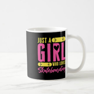Rolig Skateboard Bara En Tjej Som Älskar Skateboar Kaffemugg