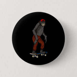Rolig Skateboard Monkey Presentidé 4 Skate Och Hal Knapp