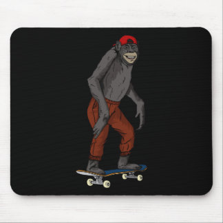 Rolig Skateboard Monkey Presentidé 4 Skate Och Hal Musmatta