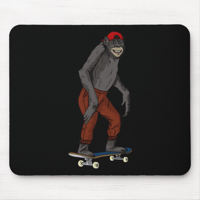 Rolig Skateboard Monkey Presentidé 4 Skate Och Hal Musmatta (Framsidan)