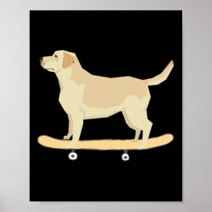 Rolig skateboardåkande labrador T-shirt present Poster