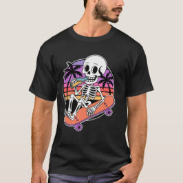 Rolig skateboardåkande skelett Skateboard humor T Shirt