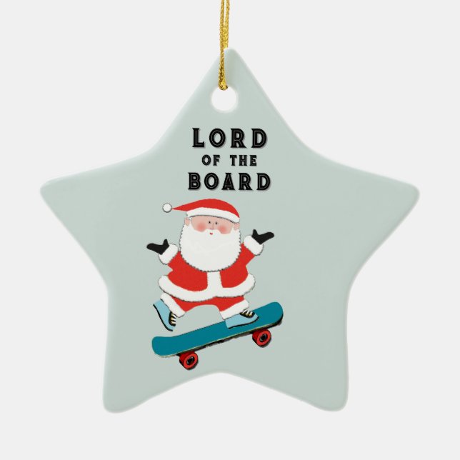 Rolig skateboardåkare julgransprydnad keramik (Framsidan)