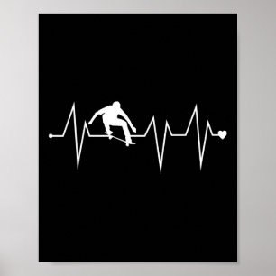 Rolig Skateboardåkning Skater Hjärtbeat Hjärt Puls Poster
