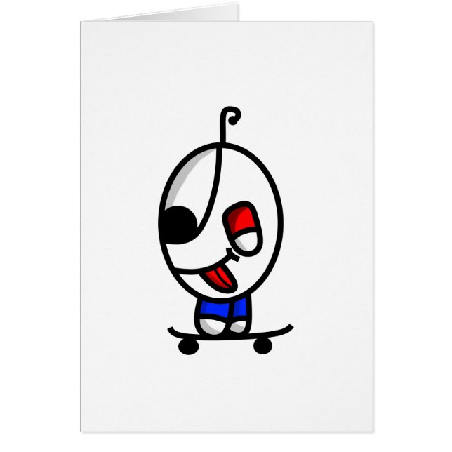 rolig skateboarding dude hälsningskort (Framsidan)