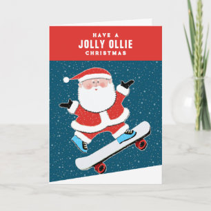 Rolig skateboardjul helgkort